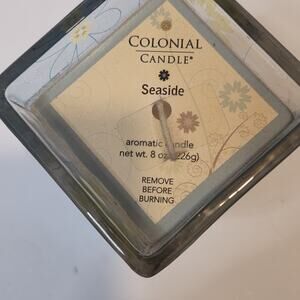 Lot of 2 Colonial Candle Seaside 8 oz Square Glass Jar Candles Sealed